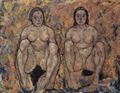 Schiele, Egon: Hockendes Frauenpaar
