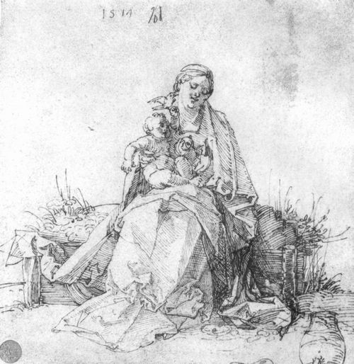 Drer, Albrecht: Maria mit Kind auf der Rasenbank