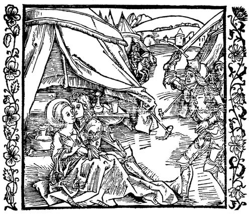Drer, Albrecht: Illustration zum »Der Ritter vom Turn«, Szene: Ein israelitischer Ritter erschlgt einen anderen, der sich mit einer Heidin abgibt