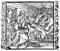 Drer, Albrecht: Illustration zum »Der Ritter vom Turn«, Szene: Der Seiler lt der Frau zur Strafe die Beine brechen