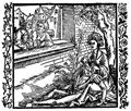 Drer, Albrecht: Illustration zum »Der Ritter vom Turn«, Szene: Delila schneidet Samson das Haar ab