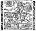 Drer, Albrecht: Illustration zum »Der Ritter vom Turn«, Szene: Eine Rmerin kmpft an Stelle ihres Mannes in einem Zweikampf