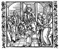 Drer, Albrecht: Illustration zum »Der Ritter vom Turn«, Szene: Susanna wird durch Daniels Frsprache vor dem Tode bewahrt