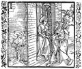 Drer, Albrecht: Illustration zum »Der Ritter vom Turn«, Szene: Eine Einsiedler wird von einer Frau freundlich begrt