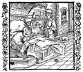 Drer, Albrecht: Illustration zum »Der Ritter vom Turn«, Szene: Der sterbende Cato unterweist seinen Sohn Catonet
