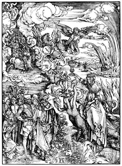 Drer, Albrecht: Illustration zur »Apokalypse«, Szene: Die babylonische Hure