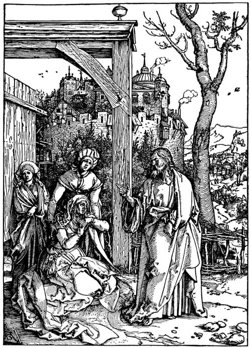 Drer, Albrecht: Folge zum »Marienleben«, Szene: Der Abschied Christi von seiner Mutter