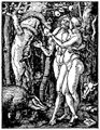 Drer, Albrecht: Folge der »Kleinen Passion«, Szene: Adam und Eva im Paradies