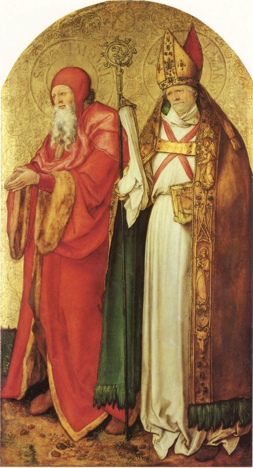 Drer, Albrecht: Jabacher Altar, rechter Flgel innen, Szene: die Heiligen Simeon und Lazarus