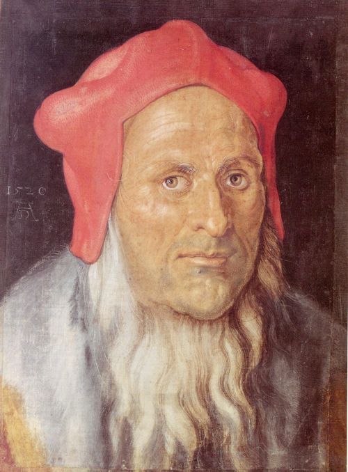 Drer, Albrecht: Portrt eines brtigen Mannes mit roter Kappe